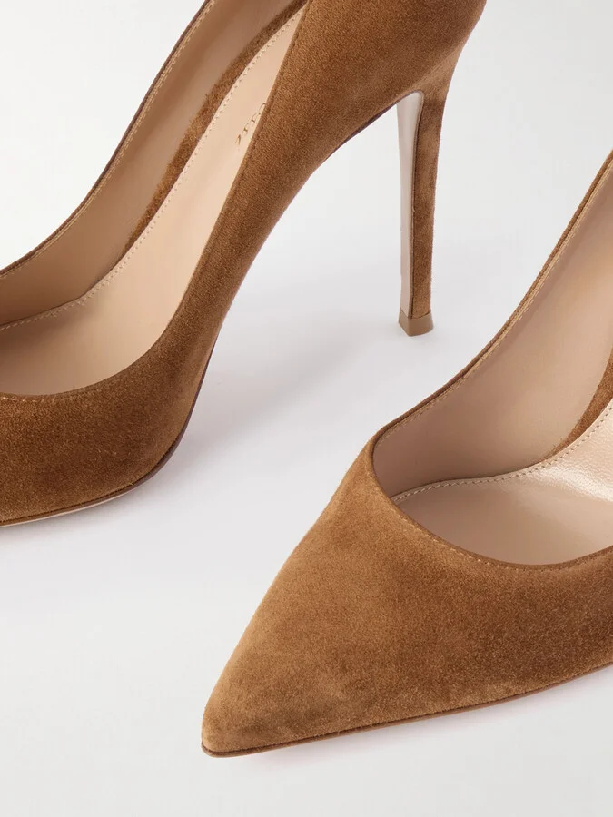 Gianvito Rossi - 105 Suede Pumps - Brown - Image 4
