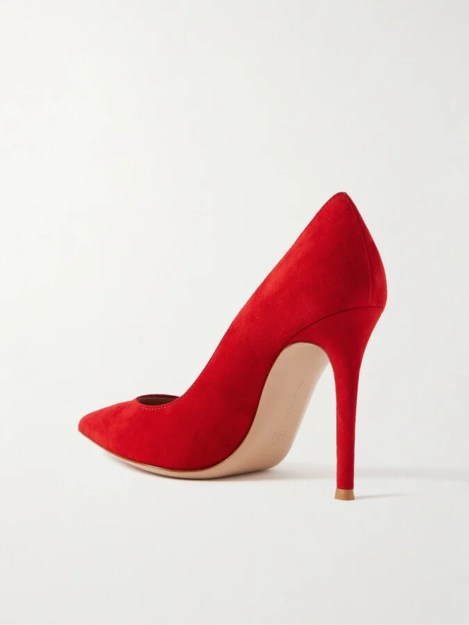 Gianvito Rossi - 105 Suede Pumps - Red - Image 3