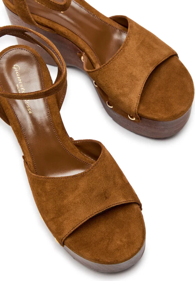 Gianvito Rossi 110 Suede Platform Wedge Sandals - Image 3