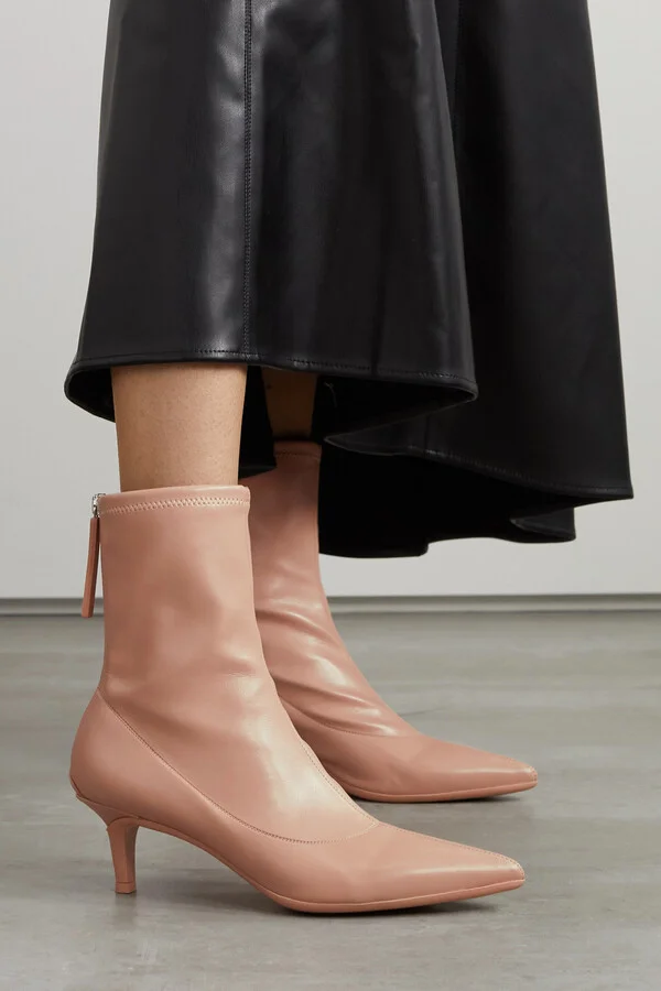 Gianvito Rossi - 55 Faux Leather Sock Boots - Pink - Image 2