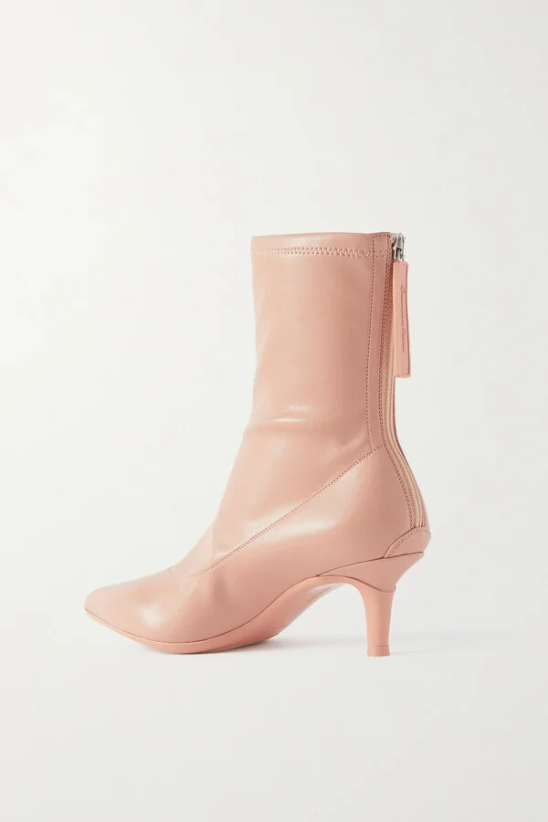 Gianvito Rossi - 55 Faux Leather Sock Boots - Pink - Image 3