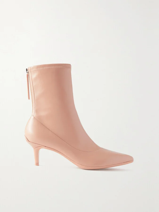 Gianvito Rossi - 55 Faux Leather Sock Boots - Pink