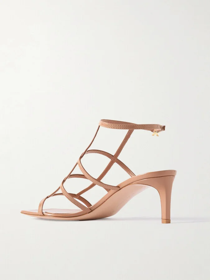 Gianvito Rossi - 55 Glossed-leather Sandals - Neutrals - Image 3