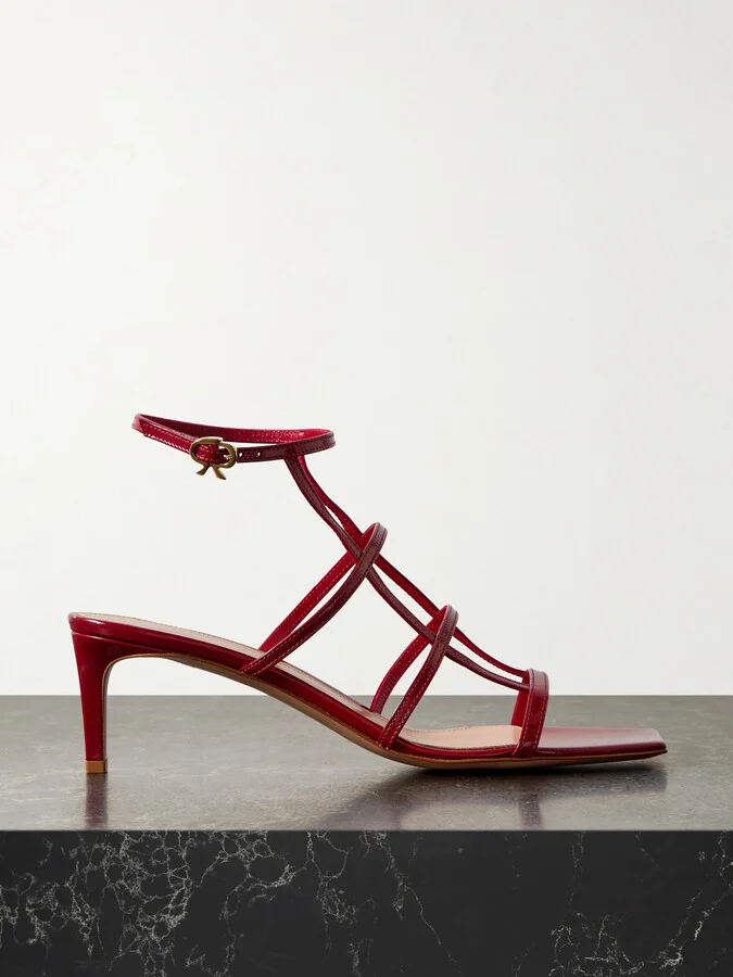 Gianvito Rossi - 55 Glossed-leather Sandals - Red