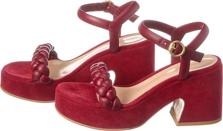 Gianvito Rossi 55 Leather & Suede Platform Sandal (Authentic Pre-Loved) - Image 2