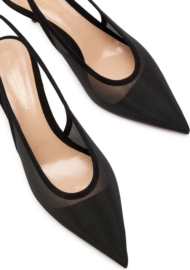 Gianvito Rossi 60 Mesh Slingback Pumps - Image 3
