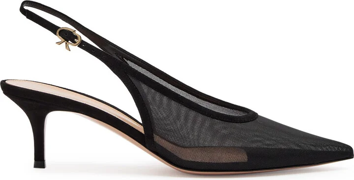 Gianvito Rossi 60 Mesh Slingback Pumps