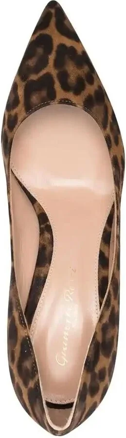 Gianvito Rossi 70 Camoscio Leopard Print Pump - Image 4