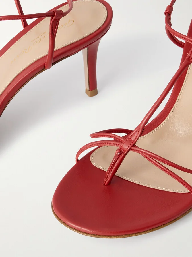 Gianvito Rossi - 70 Leather Sandals - Red - Image 4