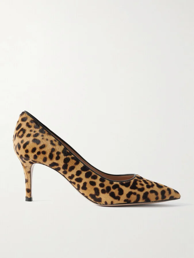 Gianvito Rossi - 70 Leopard-print Calf Hair Pumps - Animal print