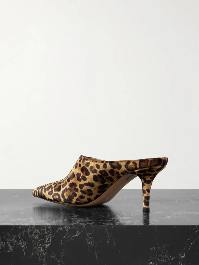 Gianvito Rossi - 70 Leopard-print Velvet Point-toe Mules - Animal print - Image 3