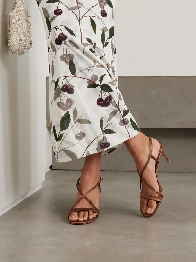 Gianvito Rossi - 70 Satin Sandals - Brown - Image 2