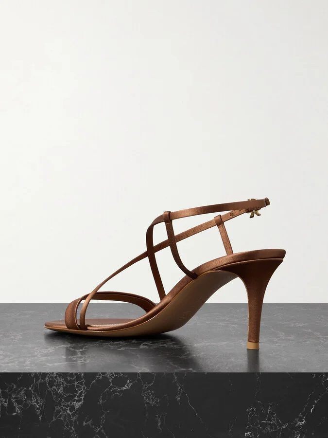 Gianvito Rossi - 70 Satin Sandals - Brown - Image 3