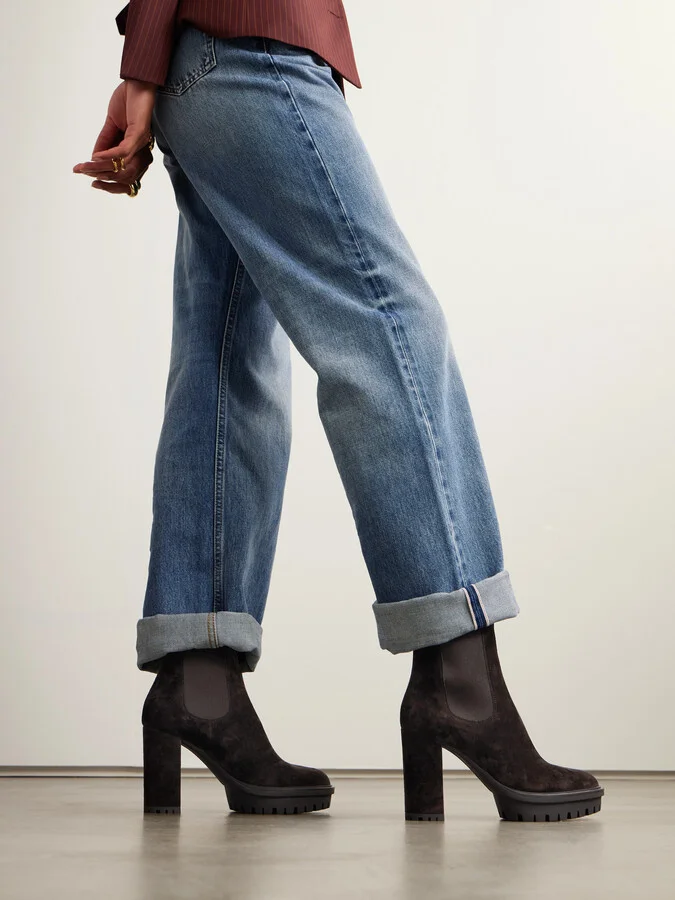 Gianvito Rossi - 70 Suede Chelsea Boots - Brown - Image 2