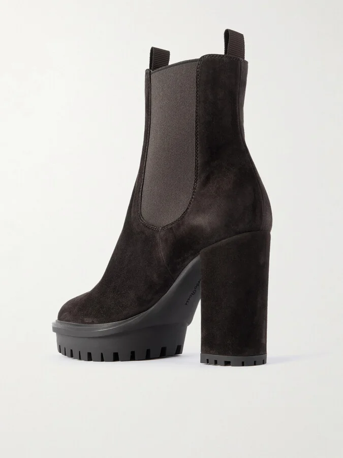 Gianvito Rossi - 70 Suede Chelsea Boots - Brown - Image 3