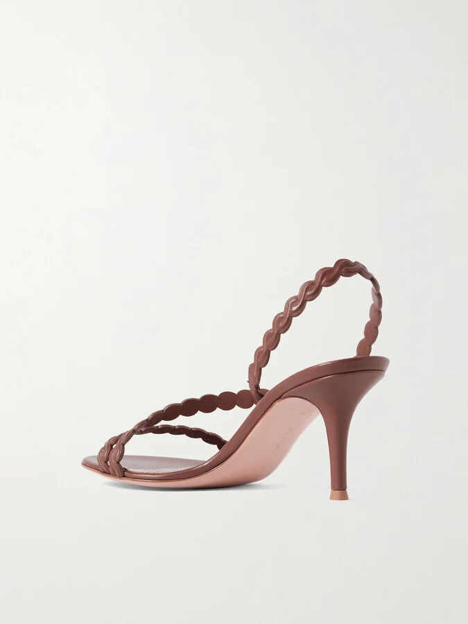 Gianvito Rossi - 80 Leather Slingback Sandals - Brown - Image 3