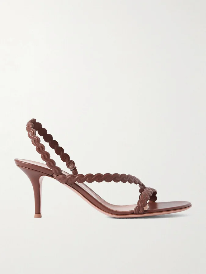 Gianvito Rossi - 80 Leather Slingback Sandals - Brown