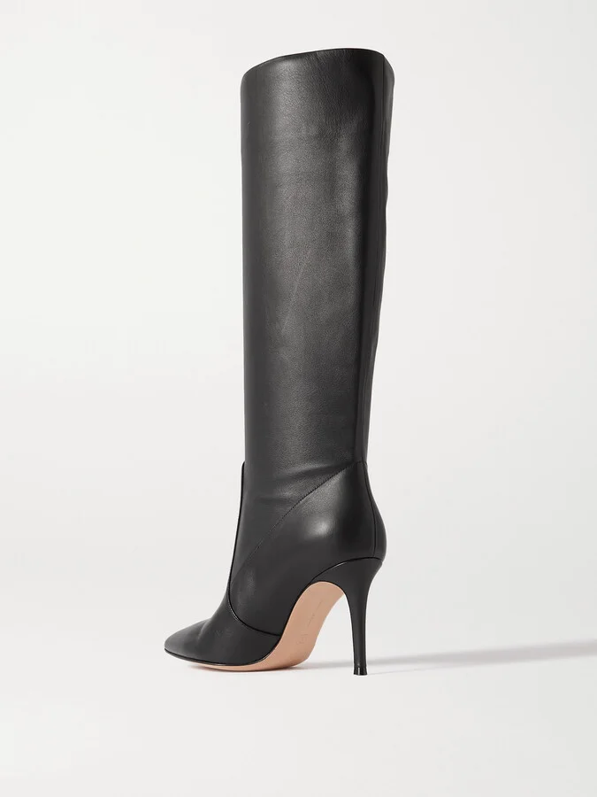 Gianvito Rossi - 85 Leather Knee Boots - Black - Image 3