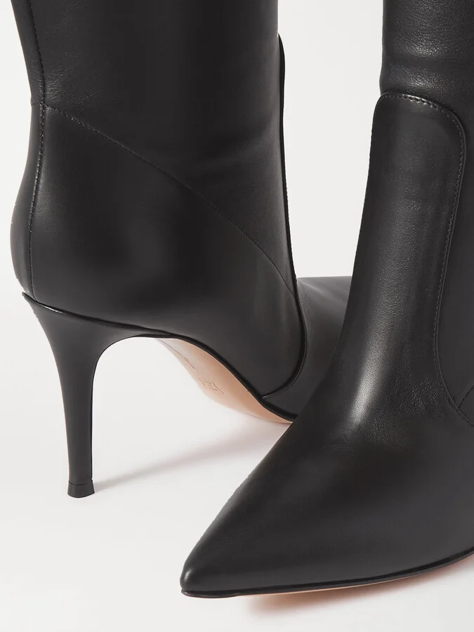 Gianvito Rossi - 85 Leather Knee Boots - Black - Image 4