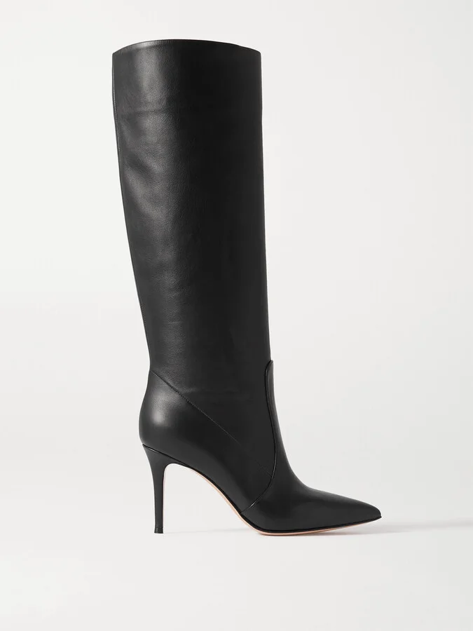 Gianvito Rossi - 85 Leather Knee Boots - Black