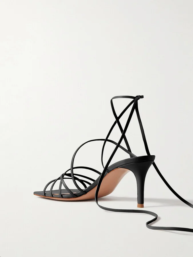 Gianvito Rossi - 85 Leather Sandals - Black - Image 3