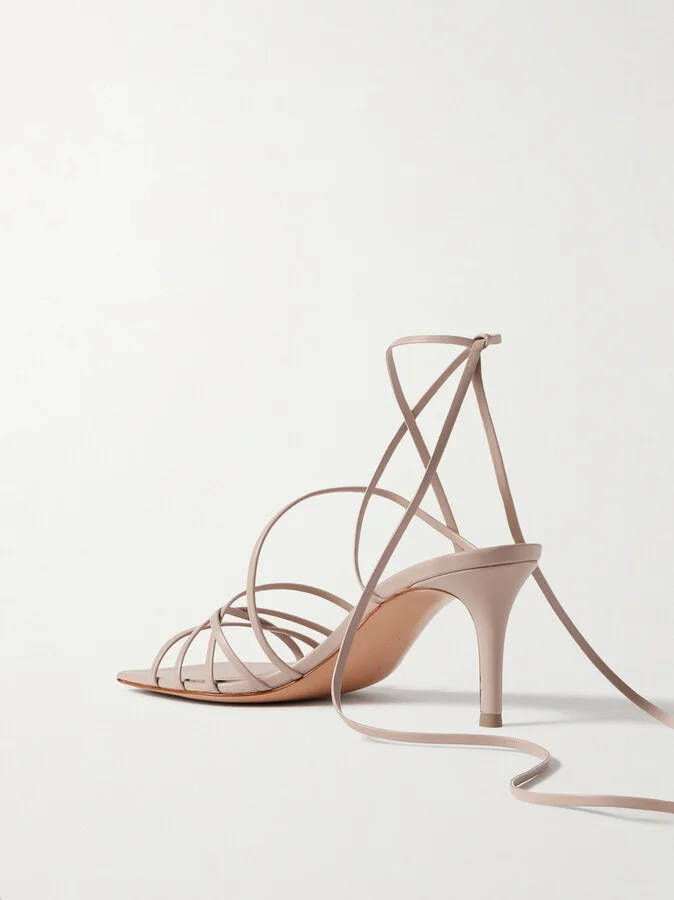 Gianvito Rossi - 85 Leather Sandals - Neutrals - Image 3