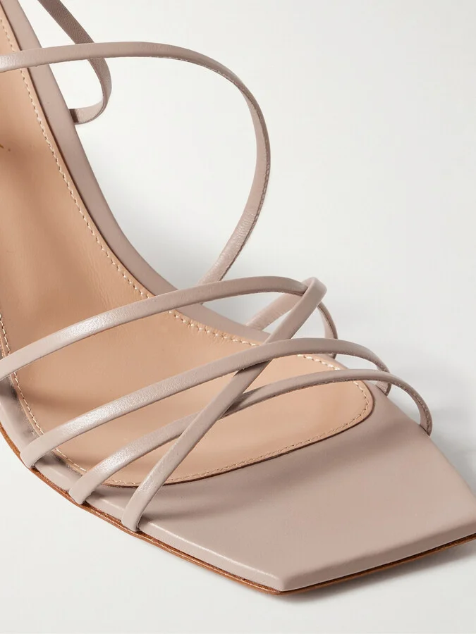 Gianvito Rossi - 85 Leather Sandals - Neutrals - Image 4
