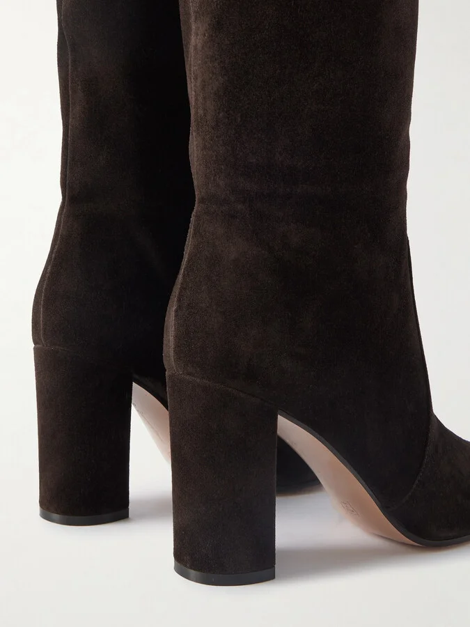 Gianvito Rossi - 85 Over-the-knee Suede Boots - Brown - Image 4