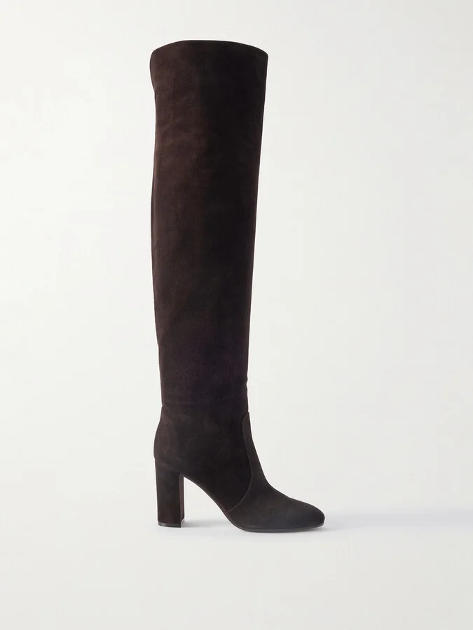 Gianvito Rossi - 85 Over-the-knee Suede Boots - Brown