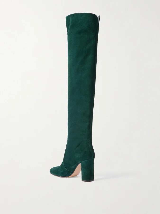 Gianvito Rossi - 85 Over-the-knee Suede Boots - Green - Image 3