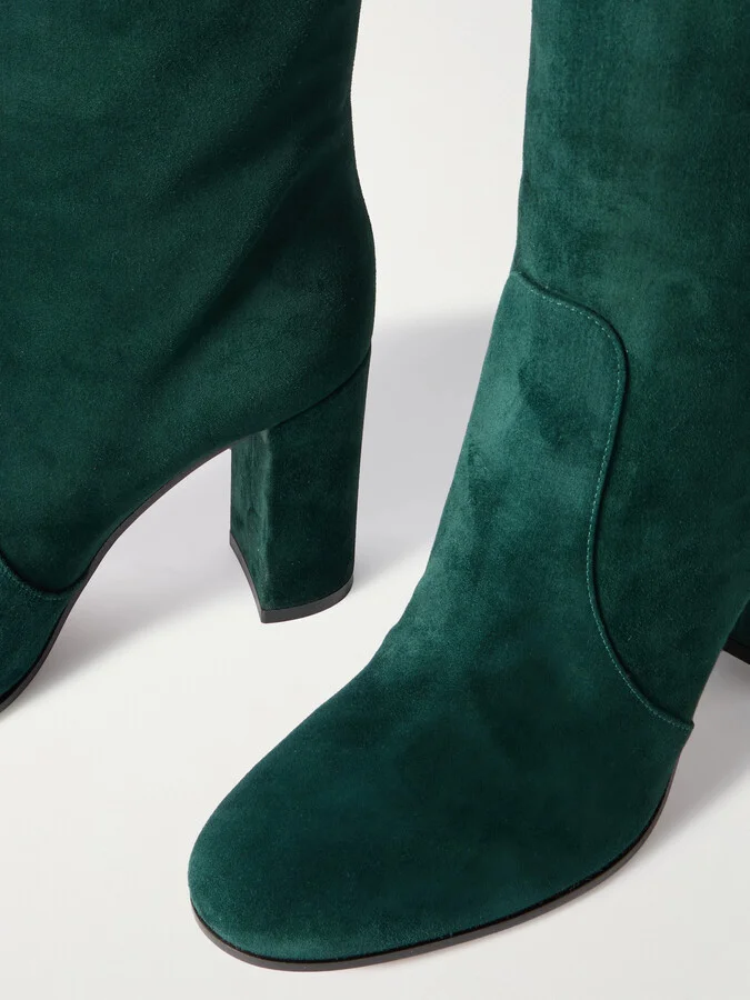 Gianvito Rossi - 85 Over-the-knee Suede Boots - Green - Image 4
