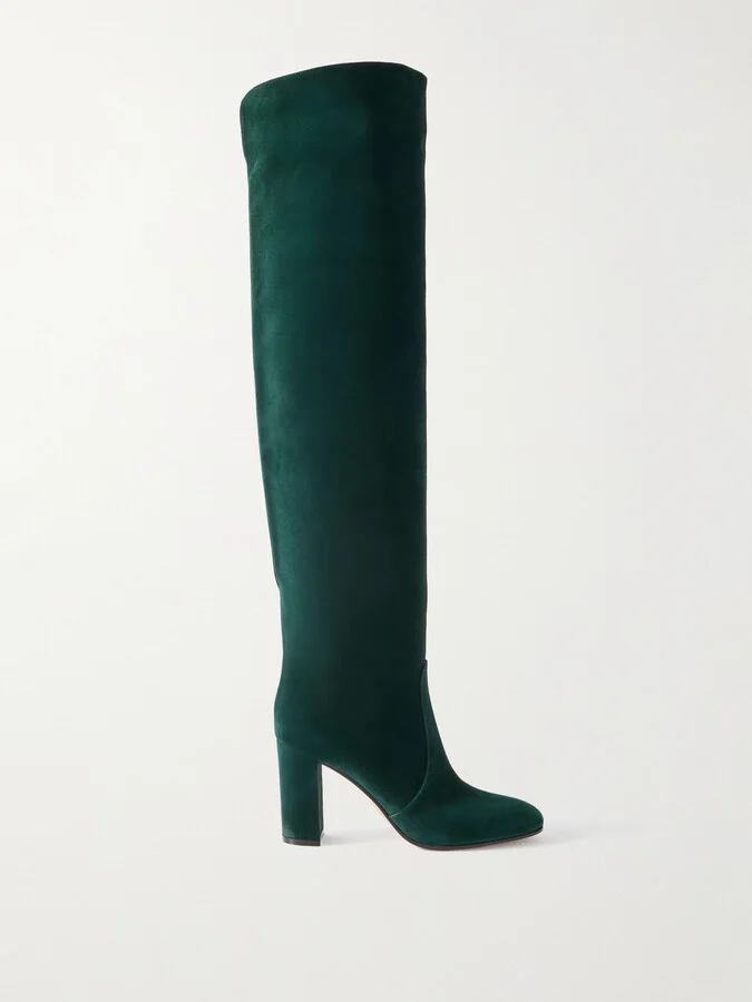 Gianvito Rossi - 85 Over-the-knee Suede Boots - Green