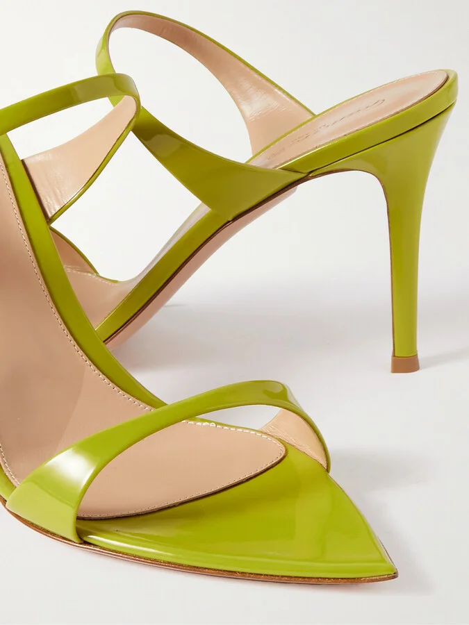Gianvito Rossi - 85 Patent-leather Sandals - Green - Image 4