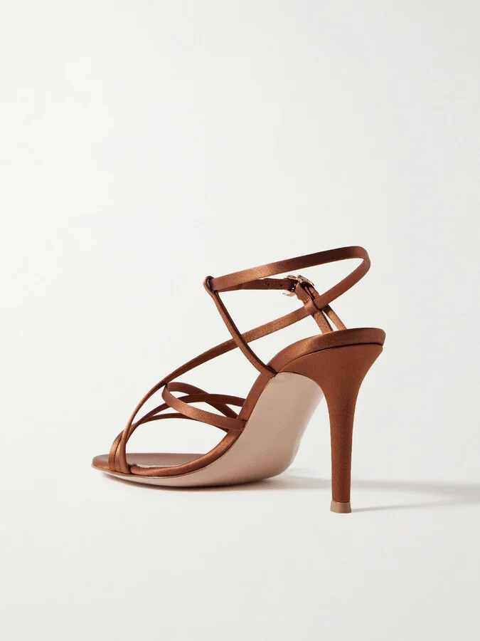Gianvito Rossi - 85 Satin Sandals - Orange - Image 3