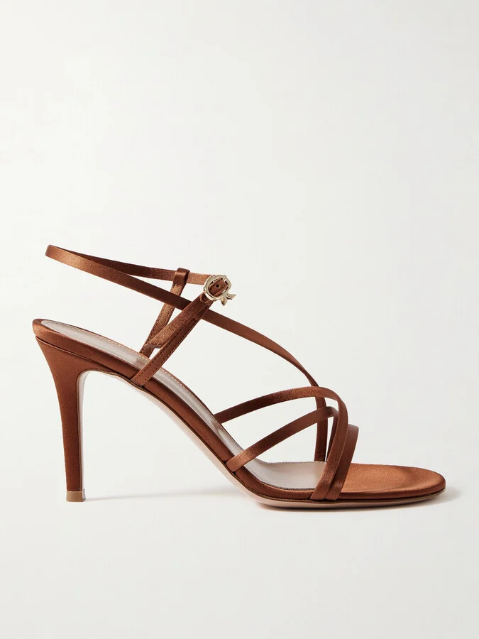 Gianvito Rossi - 85 Satin Sandals - Orange
