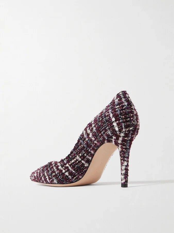Gianvito Rossi - 85 Tweed Pumps - Burgundy - Image 3