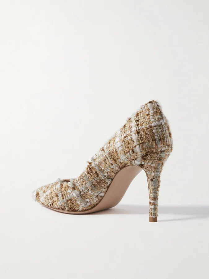 Gianvito Rossi - 85 Tweed Pumps - Neutrals - Image 3
