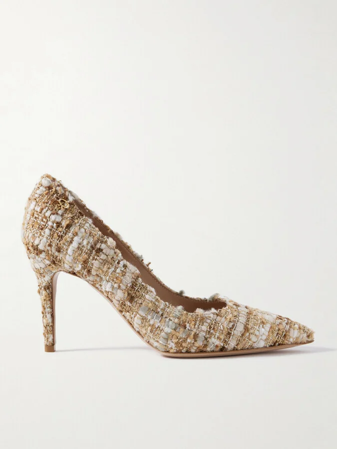 Gianvito Rossi - 85 Tweed Pumps - Neutrals