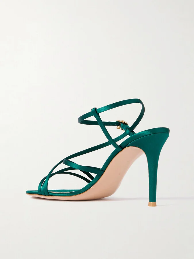 Gianvito Rossi - 85mm Satin Sandals - Green - Image 3