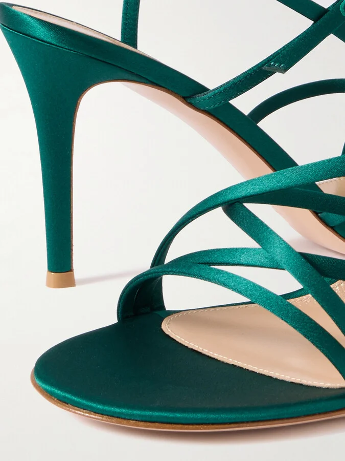 Gianvito Rossi - 85mm Satin Sandals - Green - Image 4
