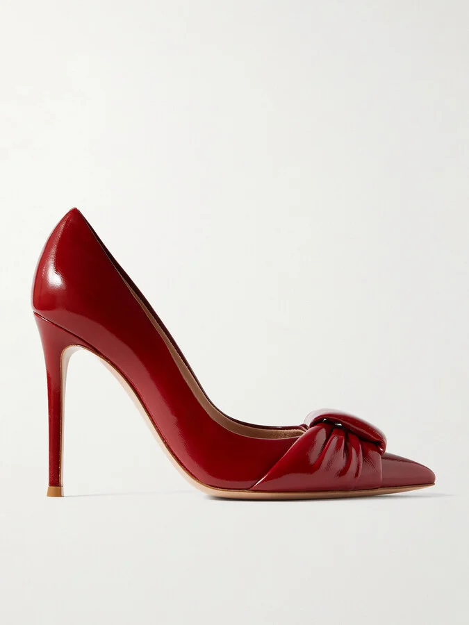 Gianvito Rossi - 95 Gathered Glossed-leather Pumps - IT39