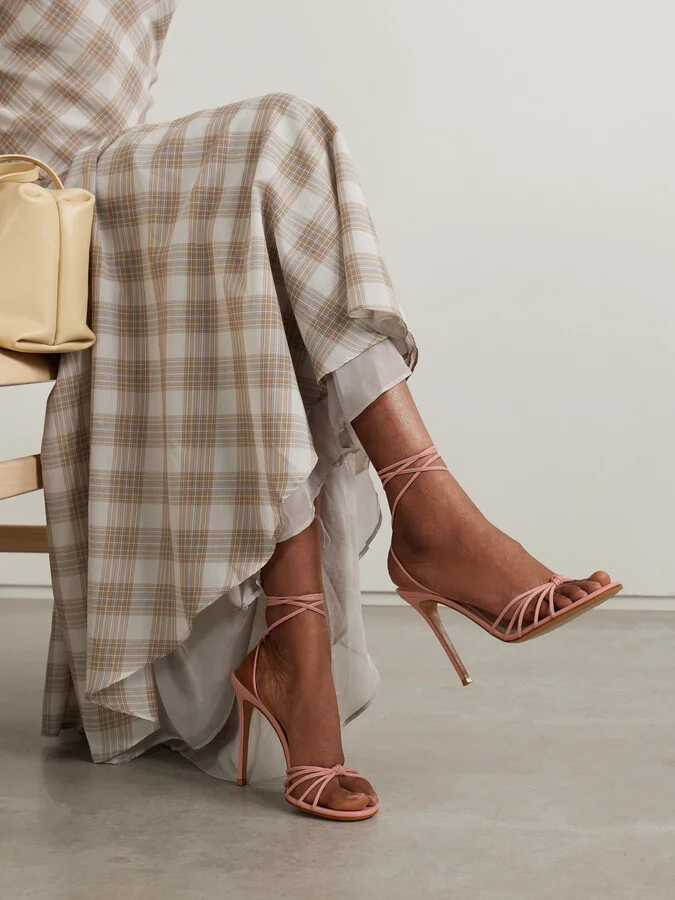 Gianvito Rossi - 95 Knotted Leather Sandals - Pink - Image 2