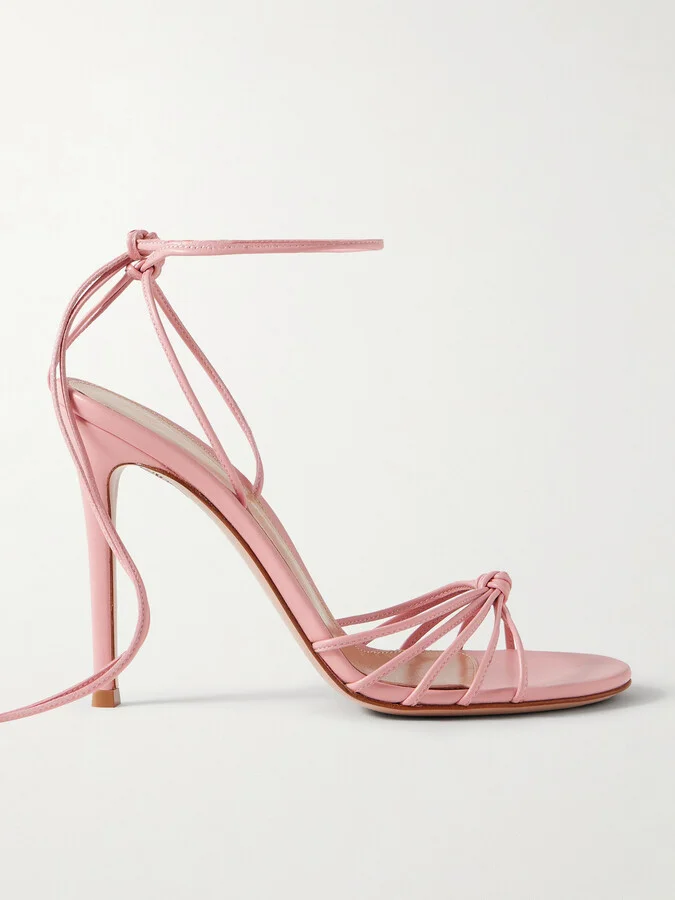 Gianvito Rossi - 95 Knotted Leather Sandals - Pink