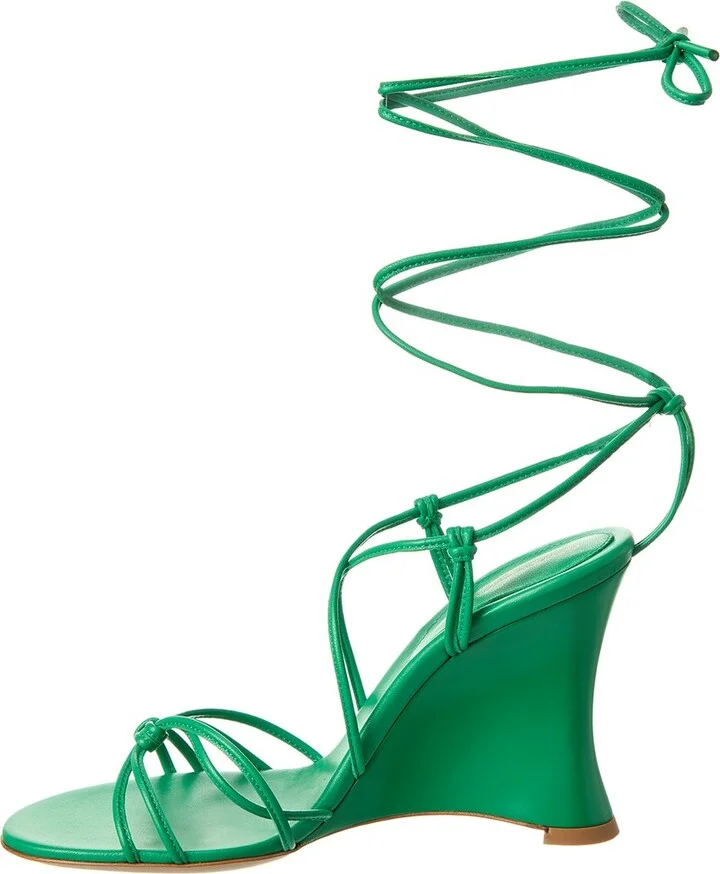 Gianvito Rossi 95 Leather Wedge Sandal - Image 2
