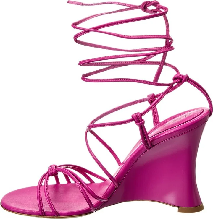 Gianvito Rossi 95 Leather Wedge Sandal - Image 2