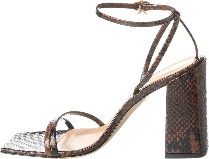 Gianvito Rossi 95 Snake-Embossed Leather Sandal - Image 2
