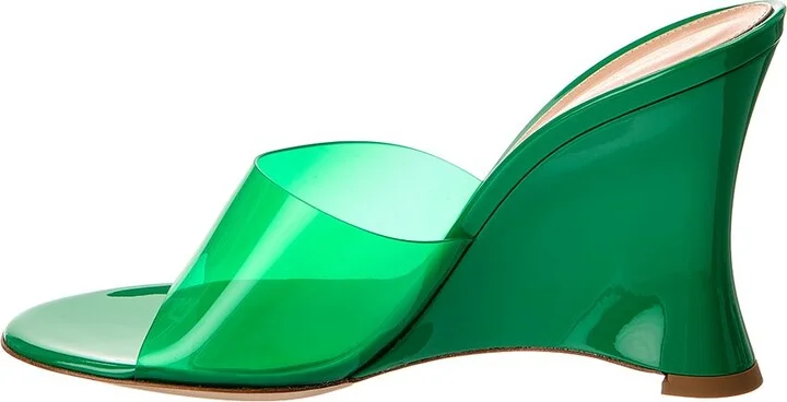 Gianvito Rossi 95 Vinyl & Patent Wedge Sandal - Image 2