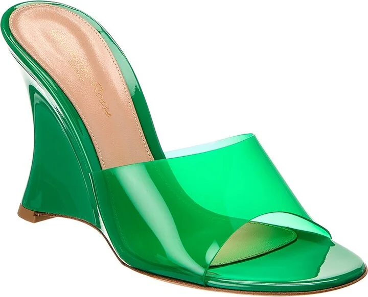 Gianvito Rossi 95 Vinyl & Patent Wedge Sandal