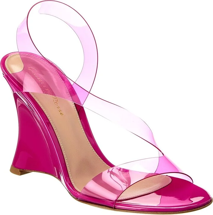 Gianvito Rossi 95 Vinyl & Patent Wedge Sandal