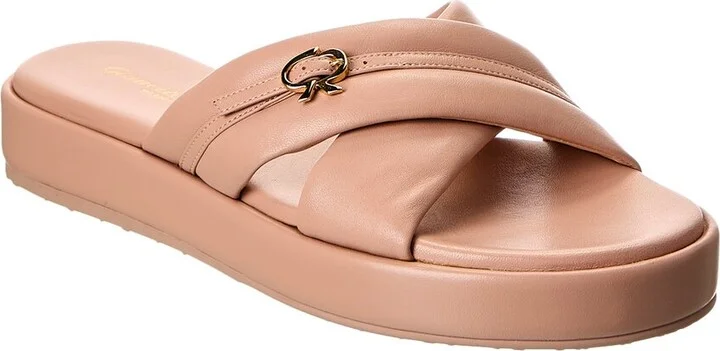 Gianvito Rossi Alima Leather Platform Sandal